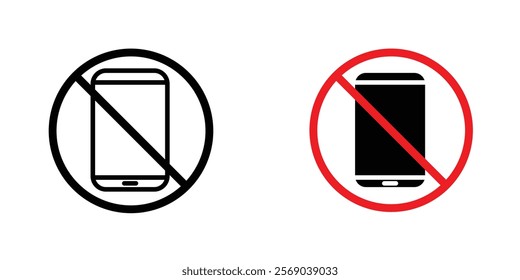 No cell phone sign vector graphic pack