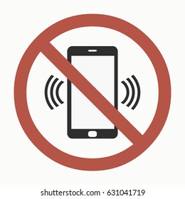 No Cell Phone Sign. Vector Illustration.