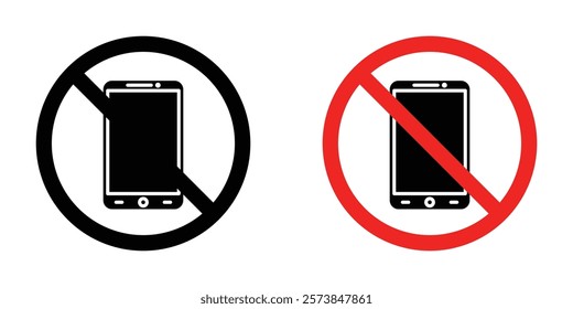 No cell phone signs vector set