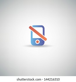 No cell phone symbol,vector