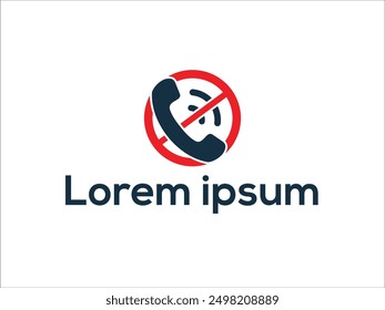 Ningún uso del teléfono celular más allá de este signo de punto editable icono de Vector moderno, logotipo del icono del teléfono móvil