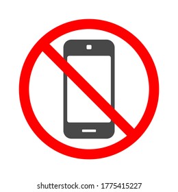 No hay icono del vector del teléfono celular para la prohibición de llamada Signo de símbolo de ilustración