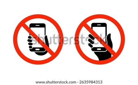 No cell phone vector icon. No mobile phones sign isolated on white background