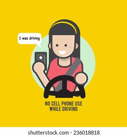 no cell phones - Chat while driving , vector 