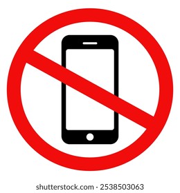 No cell phones, no smartphone, no mobile phone allowed sign vector