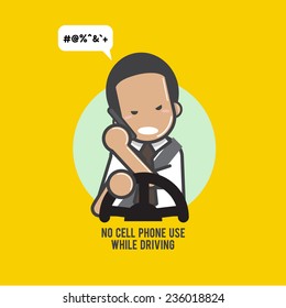 no cell phones - Talking while driving , vector 