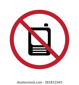 No Cellphone Vector Sign Illustration