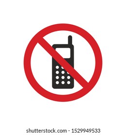 No Cellphones Sign Isolated On White Stock Vector (Royalty Free ...