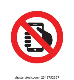 no cellular phone flat sign vector design isolated white background