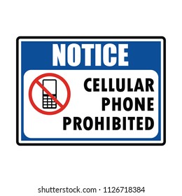 No Cellular Phone Zone Area Signboard Stock Vector (Royalty Free ...