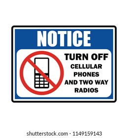 no cellular phone zone area for signboard or label. vector illustration