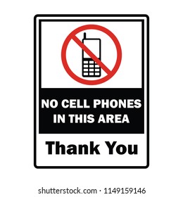 no cellular phone zone area for signboard or label. vector illustration