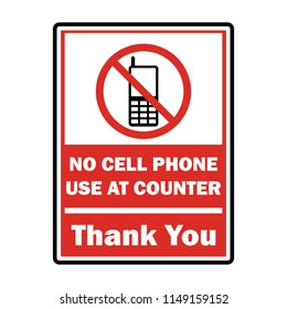 no cellular phone zone area for signboard or label. vector illustration