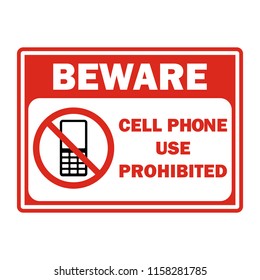 no cellular phone zone area for signboard or label. vector illustration