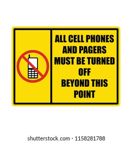 no cellular phone zone area for signboard or label. vector illustration