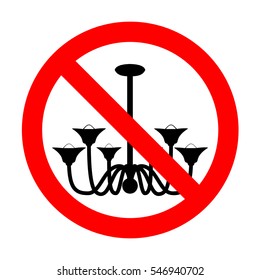 No Chandelier simple sign. 