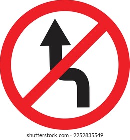 no change lanes sign on white background. traffic sign on the roadside symbol. flat style.
