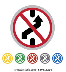No changing lane icon set.Vector illustration
