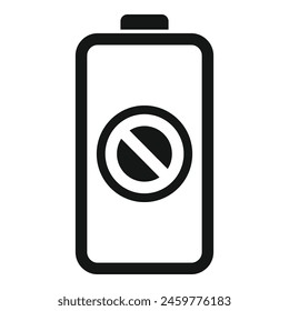 No charging battery icon simple vector. Low power. Empty indicator