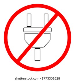 No charging sign,flat design,vector eps 10