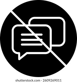 No Chat Glyph Icon Vector Design