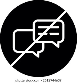 No Chat Glyph Icon Vector Design