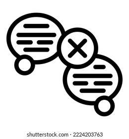 No chat icon outline vector. Digital detox. Media social