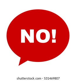 NO chat icon, NO! speech bubble symbol, vector illustration.