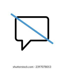 No Chat Icon vector stock illustration