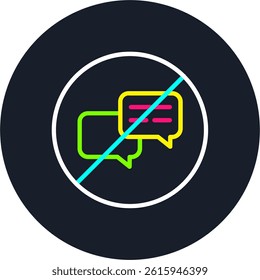 No Chat Line Multi Colour Circle