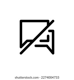 No chat message outline style icon and illustration - vector