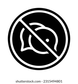 No Chat, Prohibition Flat Icon Logo Illustration. Prohibition Icon-set. Suitable For Web Design, Logo, App.