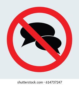 No chat sign gray