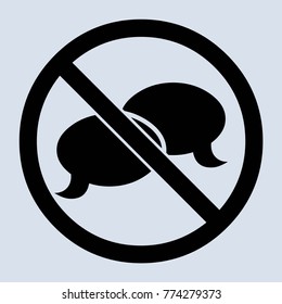 No chat sign gray