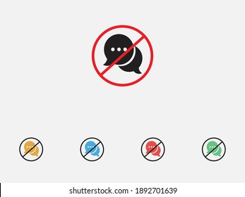 No Chat Sign No Talking Sign Stock Vector Royalty Free