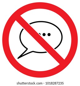 No Chat sign,Speech bubble symbol,Stop symbol,Communication chat bubble,Red prohibition sign,Vector illustration,ep10.