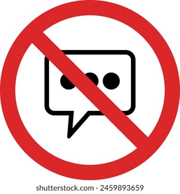 No hay señal de chat . No se permite la señal de chat . No hay señal parlante . Vector