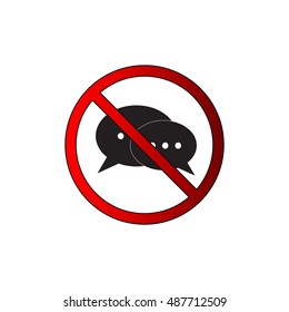 No Chatting or Talking Bubble Speech Icon