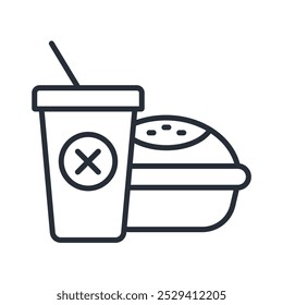 no cheat meals icon. vector.Editable stroke.linear style sign for use web design,logo.Symbol illustration.