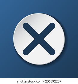 No check mark paper icon with shadow on blue background for web design. Vector illustrations.