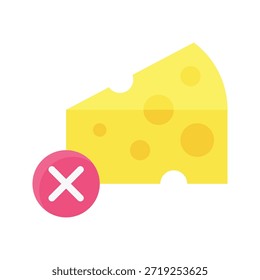 Sem Ilustração De Vetor De Leite De Queijo, Ícone De Estilo Plano.