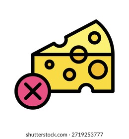 Sem Ilustração De Vetor De Leite De Queijo, Ícone De Estilo Preenchido.