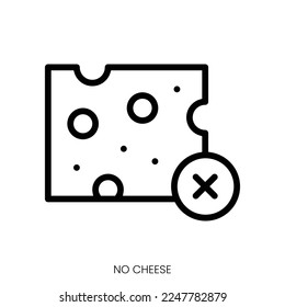 no cheese icon. Line Art Style Design Isolated On White Background