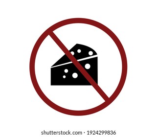 No cheese vector icon.  Editable stroke. Linear symbol for use on web design and mobile apps, logo. Symbol illustration. Pixel vector graphics - Vector