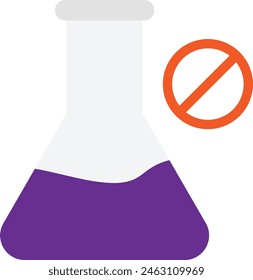 No Chemical Forbidden Icon Vector Flat Illustration