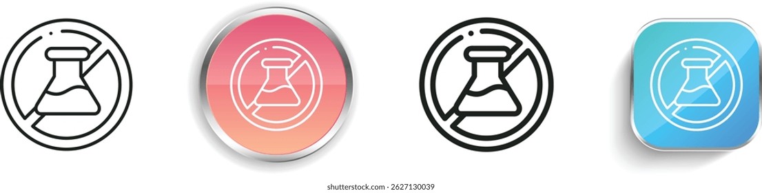 no chemical icon. Thin Linear, Regular and Button Style Design Isolated On White Background