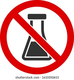 No chemical substance vector icon. Flat No chemical substance symbol is isolated on a white background.