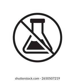 No Chemical Symbol Icon – Minimalist Black Line Style