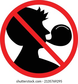 no chewing gum forbidden sign. bubble gum prohibited symbol. no bubble gum symbol. flat style.