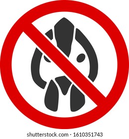 No chicken head vector icon. Flat No chicken head pictogram is isolated on a white background.